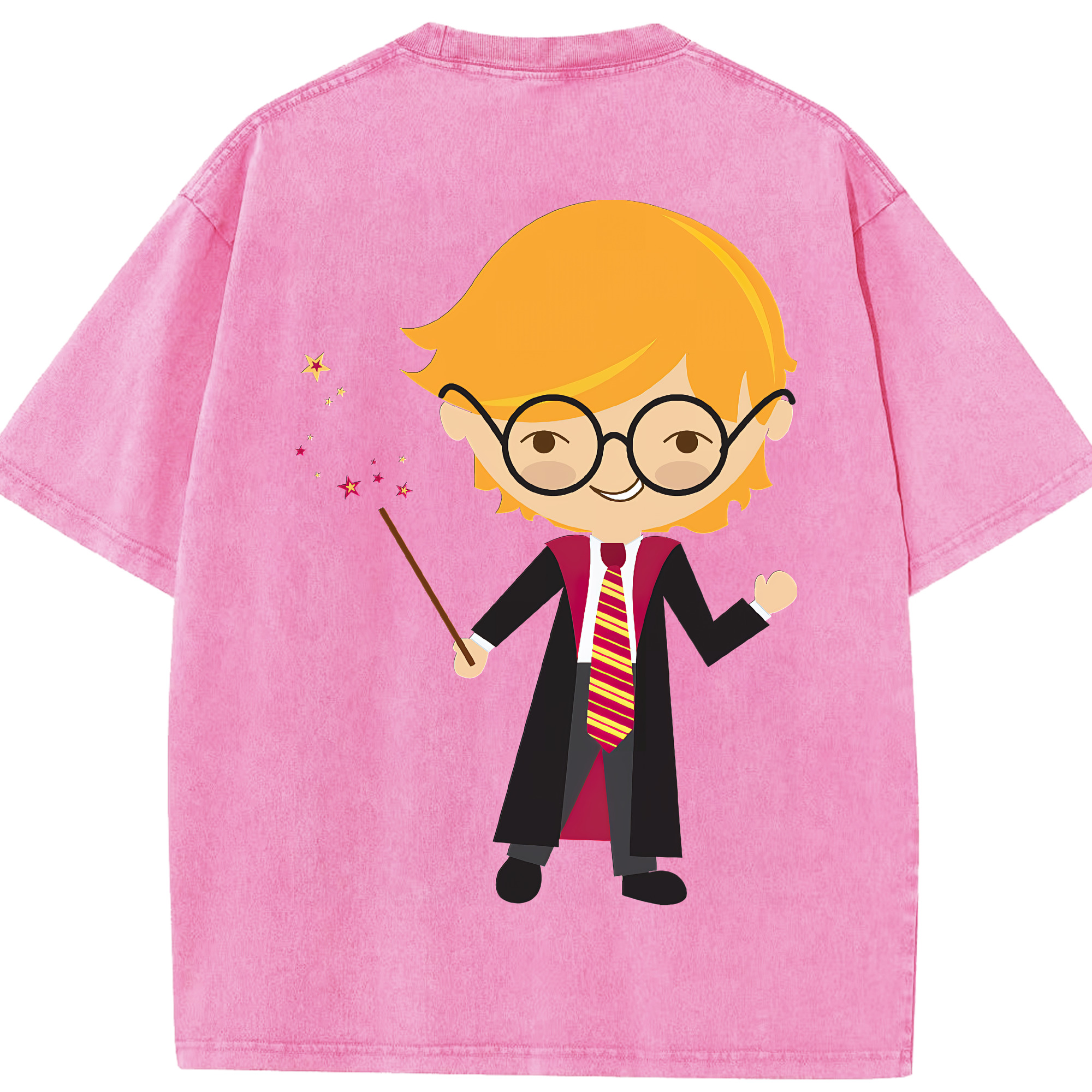 （画像用） Harry Potter ハリー・ポッターシリーズ 綿100% ヴィンテージ風 半袖Tシャツ（背面プリント）